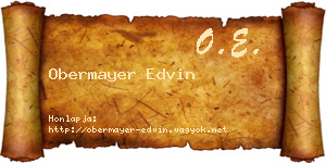 Obermayer Edvin névjegykártya